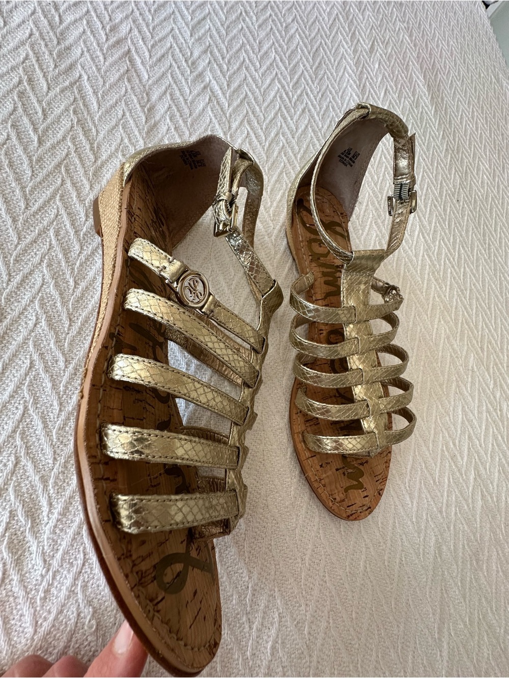 Sam Edelman Gold Multi-Strap Gladiator Sandals boho wedding casual business